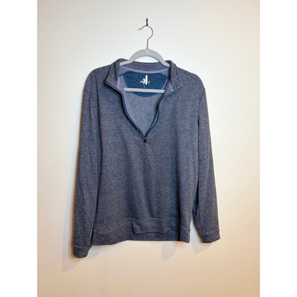 Johnnie-O Mens Large Heathered Gray Quarter Zip Pullover Performance Sweatshirt